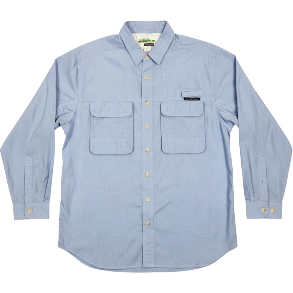 ExOfficio Buzz Off Insect Shield‎ Large Blue Long Sleeve Fishing Hiking Shirt